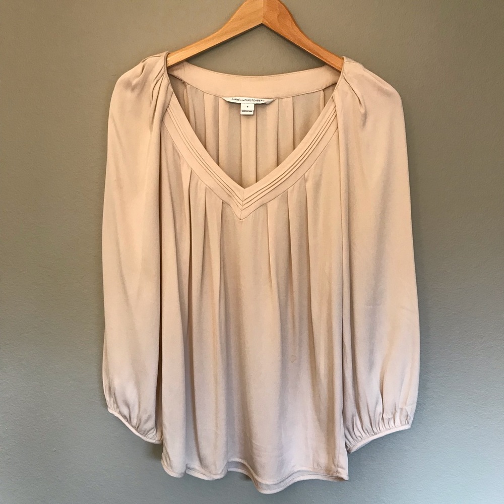 DFV “Cahill” Cream Silk Blouse